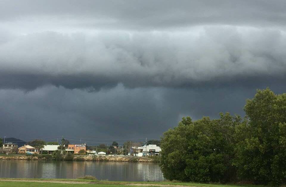 This pressure front has been threatening storms since last week - this image was taken by a North Macksville resident last Friday of a storm front coming over the Nambucca River from the south.