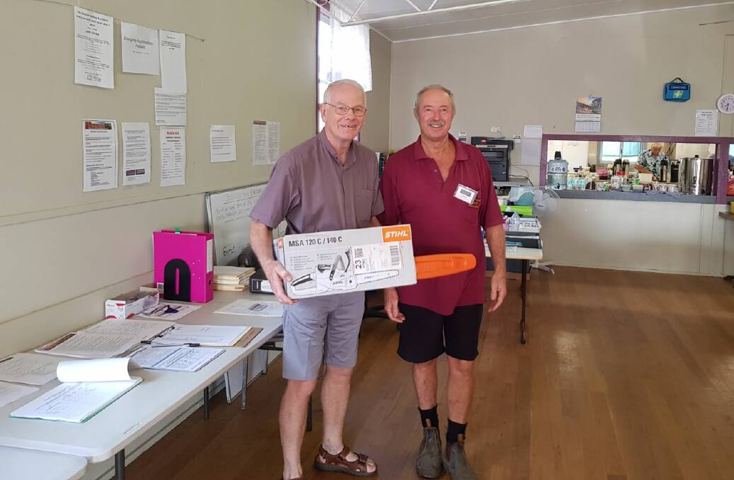Rev Clyde Appleby from Macksville Anglican Parish donated five chainsaws and six pruners to BlazeAid