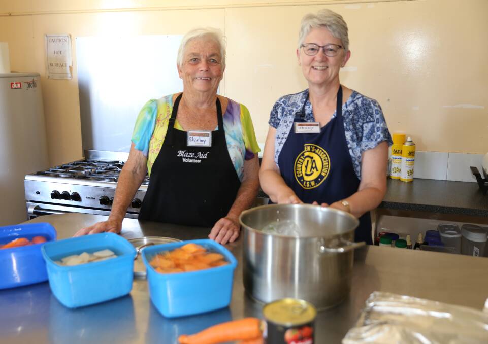 Shirley and Jenny would love to see some new faces in the BlazeAid kitchen. 
