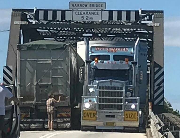 Throwback to December 2017 when two truck drivers realised a little too late their rigs' combined girth exceeded that of the bridge.