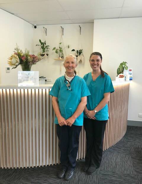 Dr Marlene Pacy and Natalie Young in the new medical practice that Natalie renovated and fitted out herself