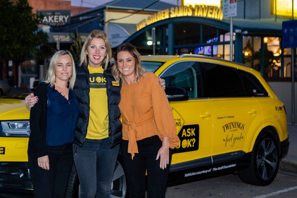 RUOK? CEO Katherine Newton flanked by Elisse and Gemma. Katherine was here to congratulate the girls on their efforts last year, and talk about starting an ambassador program here in the Valley.