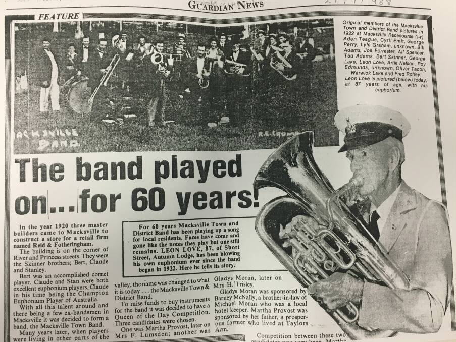 A brief history of the Nambucca District Band as was featured in Guardian News for their 60th anniversary on July 27, 1988