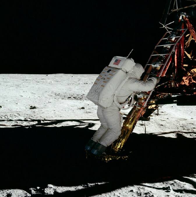 Around the footpad where the first footsteo was taken was in shadow during the moon walk