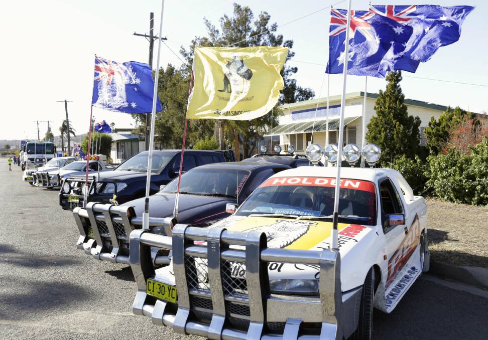 Our welcome wagons. We had a heroes’ welcome to Tamworth...Our own flag-brandishing ute envoy and people were lining the streets to see us drive through. 