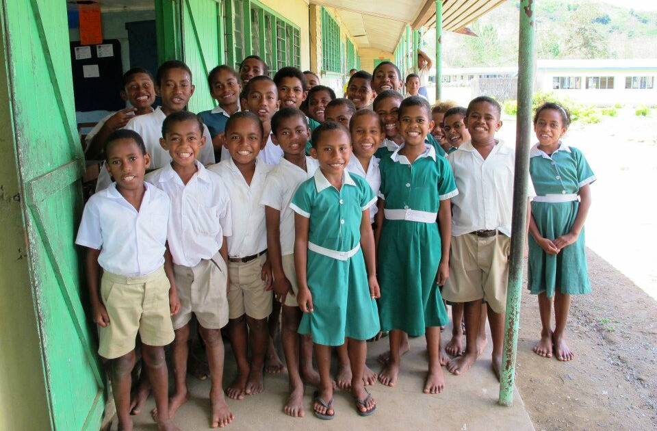The smiling children at Waicoba Primary School who have received support from the Rotary Fiji Schools Project. Photo: Rotary Fiji Schools Facebook