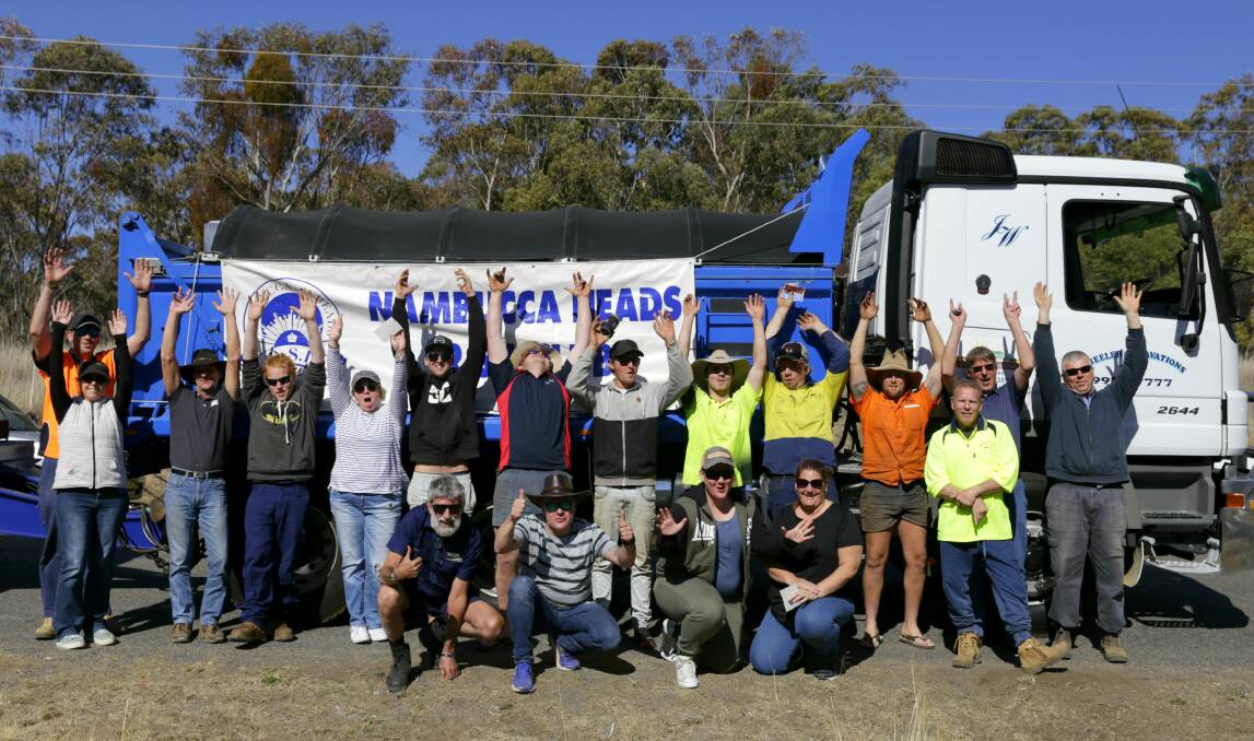 Our convoy crew: A motley bunch from the Valley, Coffs Harbour, Berowra and Tamworth, headed over the ranges to show our farmers that we've got their backs.