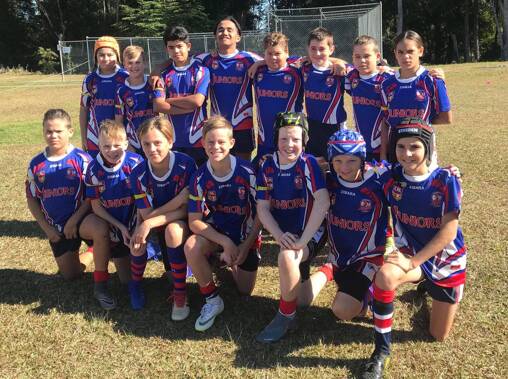 The Roosters Under 12s sans Wilson Baade and Koby Hamilton-Giggins. Two Under 11s - Tully Pope and Jaxon White - have also been helping out the side over the past few weeks.