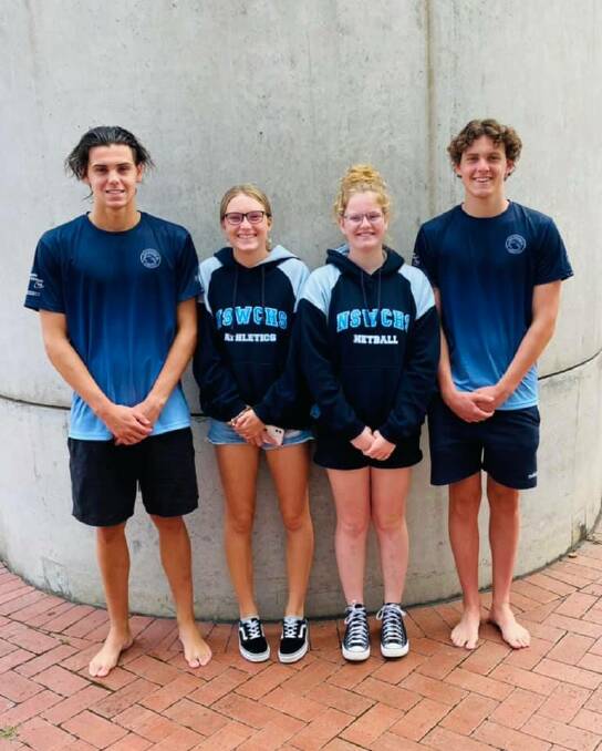 Declan, Leah, Jazmin and Darcy were the Marlins' Country Championships swim team. Photo from Macksville Marlins