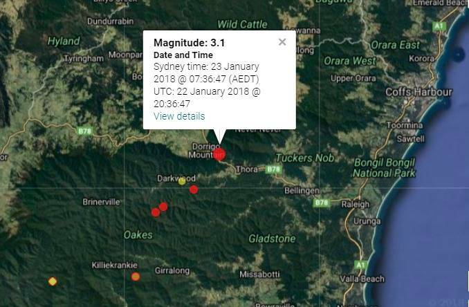 MAGNITUDE: The quake at 7:36am January 23 recorded a 3.1 magnitude, according to tracking station data. Source: http://www.ga.gov.au/earthquakes/initRecentQuakes.do