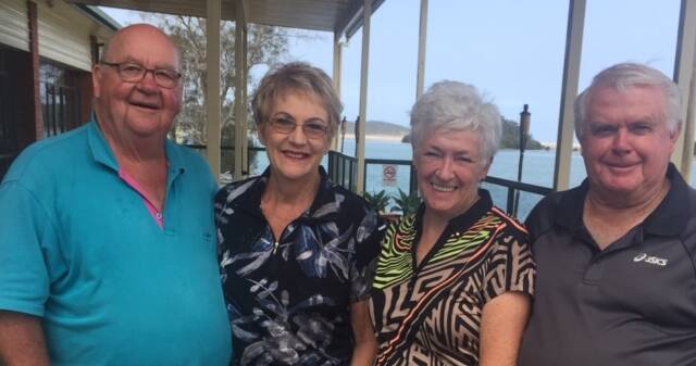 Geoff and Jan Harris with the first Island Sunday winners of the decade Mary and Geoffery Rees