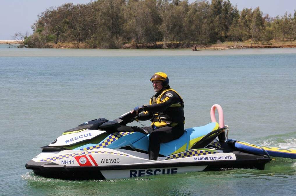 Ken Brandli out on the one of the unit's Sea-Doo jet skis, NH 11. File photo