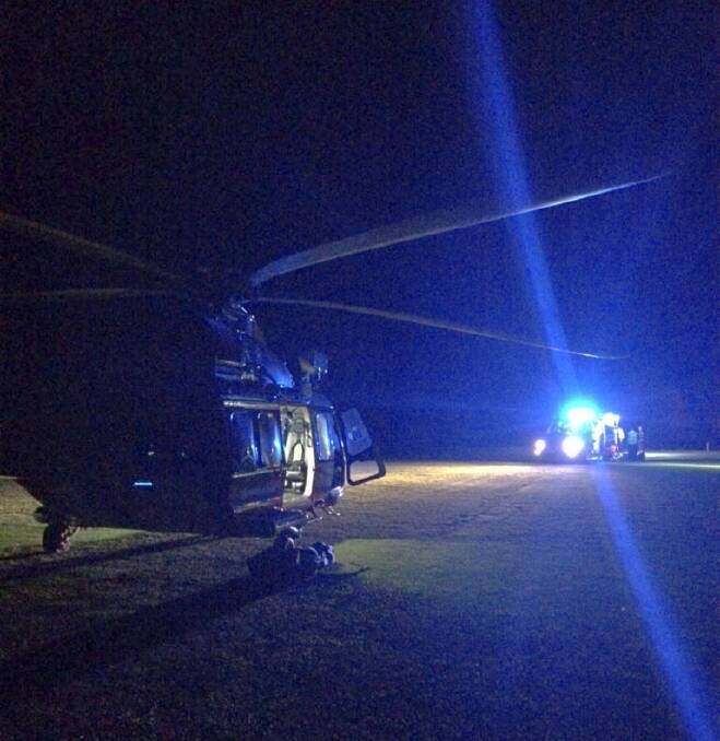 The Westpac Helicopter landed at the Macksville oval last night at around 8pm.