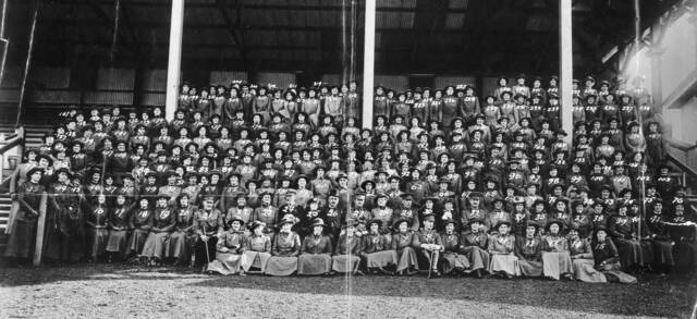 Assistant Josephine Margaret Gannon, of South Arm. (Far right, third row from front)