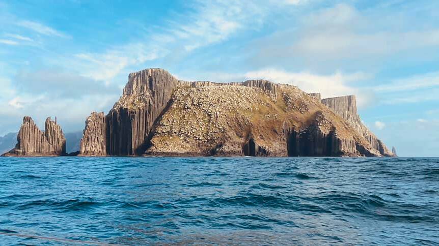 Tasman Island - beautiful, unless it's the only thing to look at for hours on end. Photo by Julie Hodder