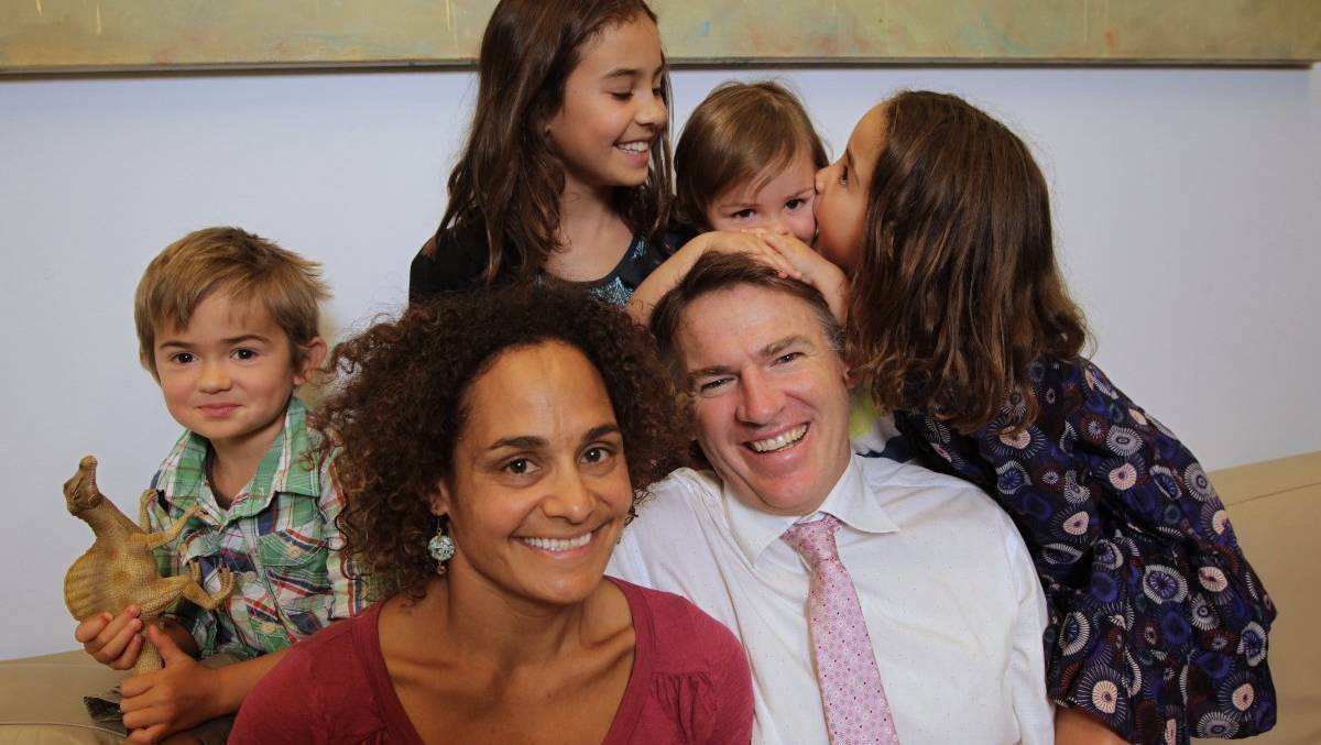Independent candidate Rob Oakeshott and family. PHOTO: Andrew Meares