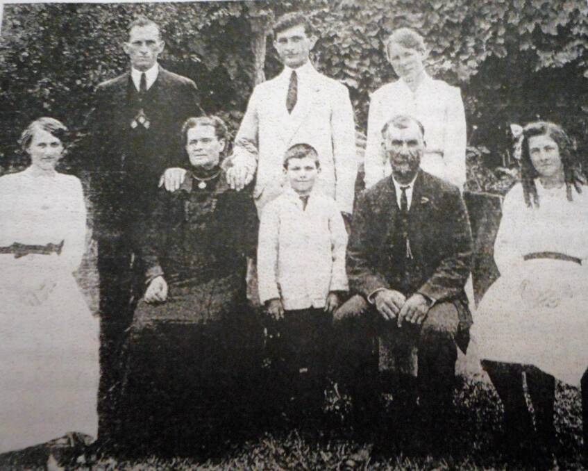 The Braggs: At back William, Harry, Will's wife Gladys, (front from left) Annie, Sarah, a grandchild, and William. Photo supplied