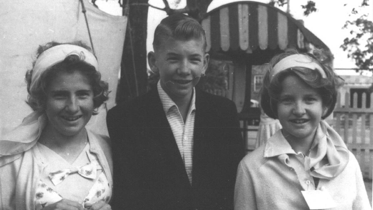 Twins Margaret Jeffery (now Brown) and Michael Jeffery with Joan Jeffery (now Clarke) on the right.  Joan shared the photo with the Macleay Argus.