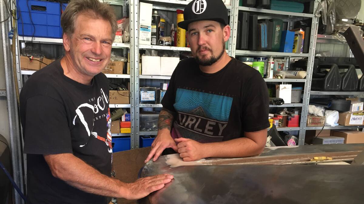 Ian and Matthew Budden from Taree are restoring a 1972 Valiant Charger.