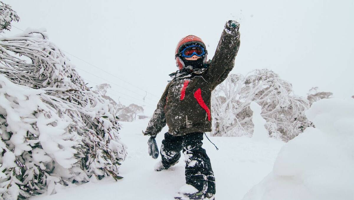 "The storm has settled in" at Perisher ski resort with snow set to fall across large swathes of the ACT and the NSW Central and Southern Tablelands. Picture: AAP
