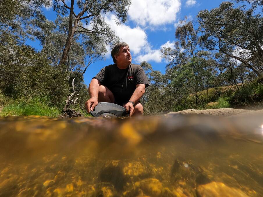 PERFECT SPOT: Darren Sutton says Woolshed Valley in Beechworth will become busy with families fossicking for gold during the Summer holidays. Picture: MARK JESSER