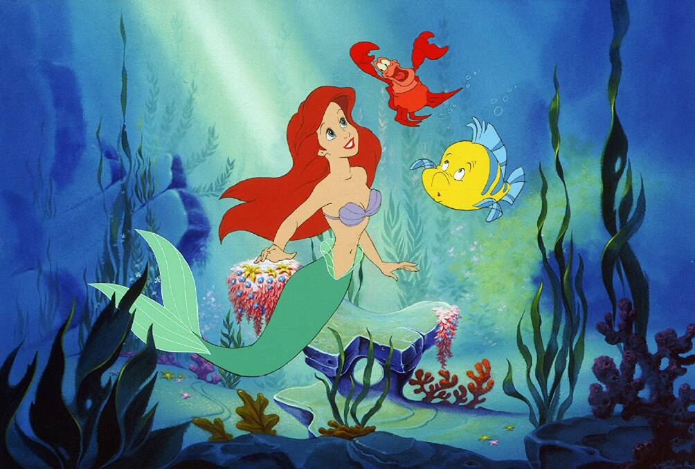 Ariel, Sebastian and Flounder in Disney's 1989 film The Little Mermaid. Picture: Walt Disney Company