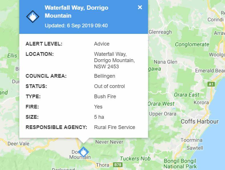 Updated: Dorrigo Mountain car fire closes road
