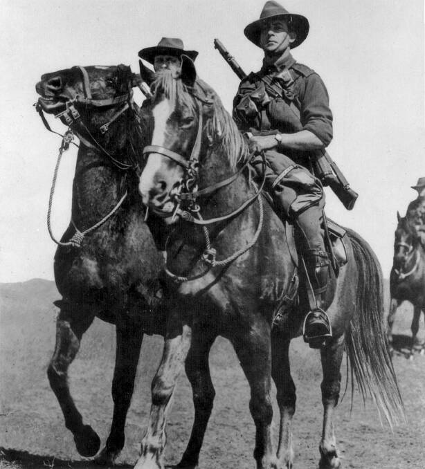 Australian Light Horsemen riding Waler horses, prior to their departure from Australia in November 1914. Photo: Australian War Memorial