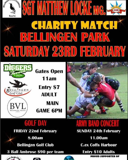 Army game in Bellingen on Saturday