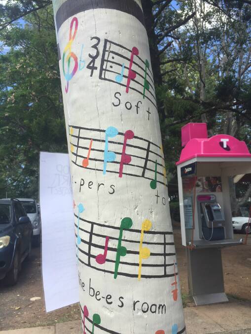 The pole on Church St, featuring a song about growing up in Bellingen with lyrics by Gemma McAulay and score by Rosabella Stephen.