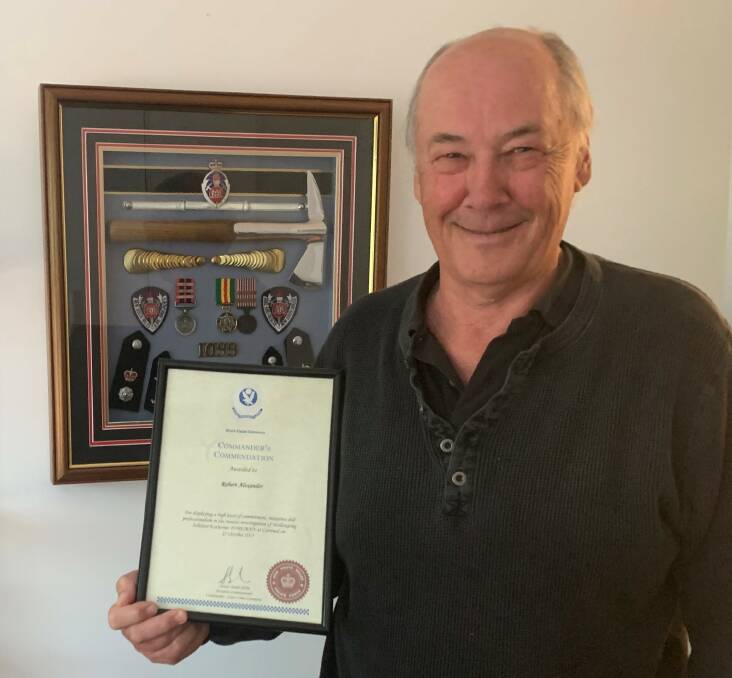 Bob Alexander with his NSW State Crime Commander's Commendation 