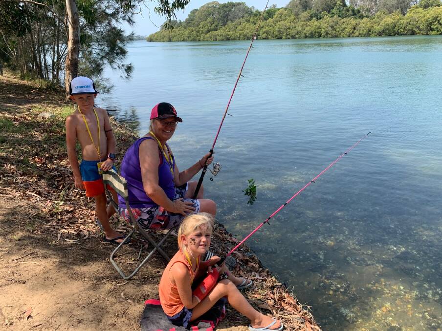 Jack Milton, Rachel Wilson and Abbie Milton enjoying the Putt Bennett Fishing Festival earlier this year