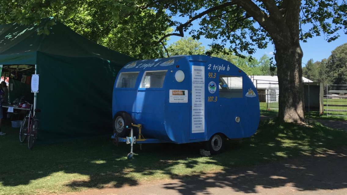 'Ob1', 2BBB’s iconic little blue outside-broadcast van will be at Bellingen Park on Saturday