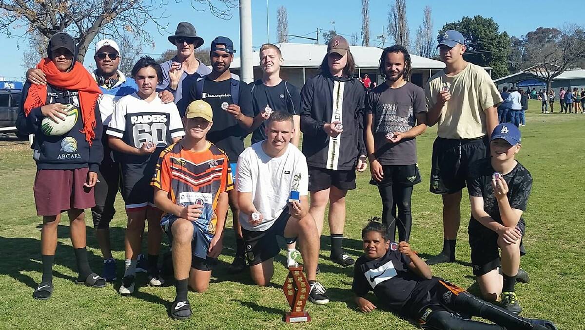 Bowraville Central School's gold medal winning boys open 16s touch team at the State Central Schools Knockout finals in Dubbo late last month. Photos supplied.