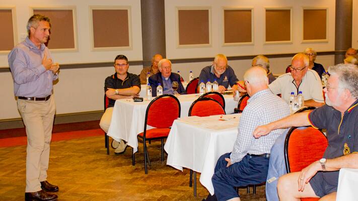 CEO of RSL NSW Mr John Black discussing the RSL NSW Draft strategic plan to Mid North Coast RSL Sub Branch representatives at CeX Coffs Harbour on Sunday. Photo: Mick Birtles.