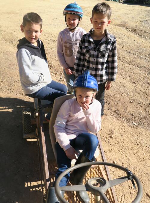 Luke and Jacob Mitcham, together with cousins Zoe and Annabelle Gough have their own little billycart crew and love going on adventures at their Nan and Pop's farm.