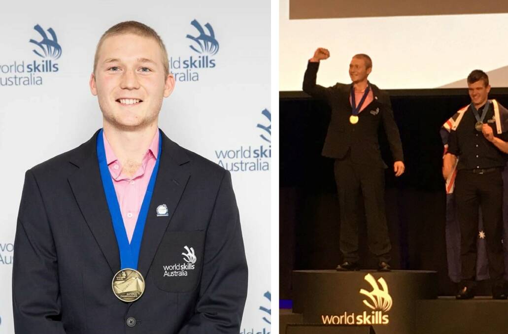 Nambucca auto electrical apprentice Joey Ussher wins gold in Sydney. Photos supplied.