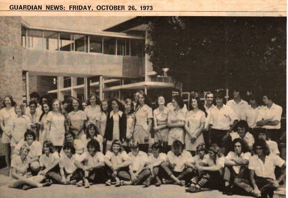 From a 1973 Guardian News clipping: The 52 sixth formers who have been studying at Macksville High School were farewelled by their 800 or so classmates at a ceremony last Friday. Although Friday marked the end of school, they return on Monday week for their final exams. School breaks up on December 14. They were farewelled with reverberating cheers, and the school choir singing "Will ye no come back again?".  
