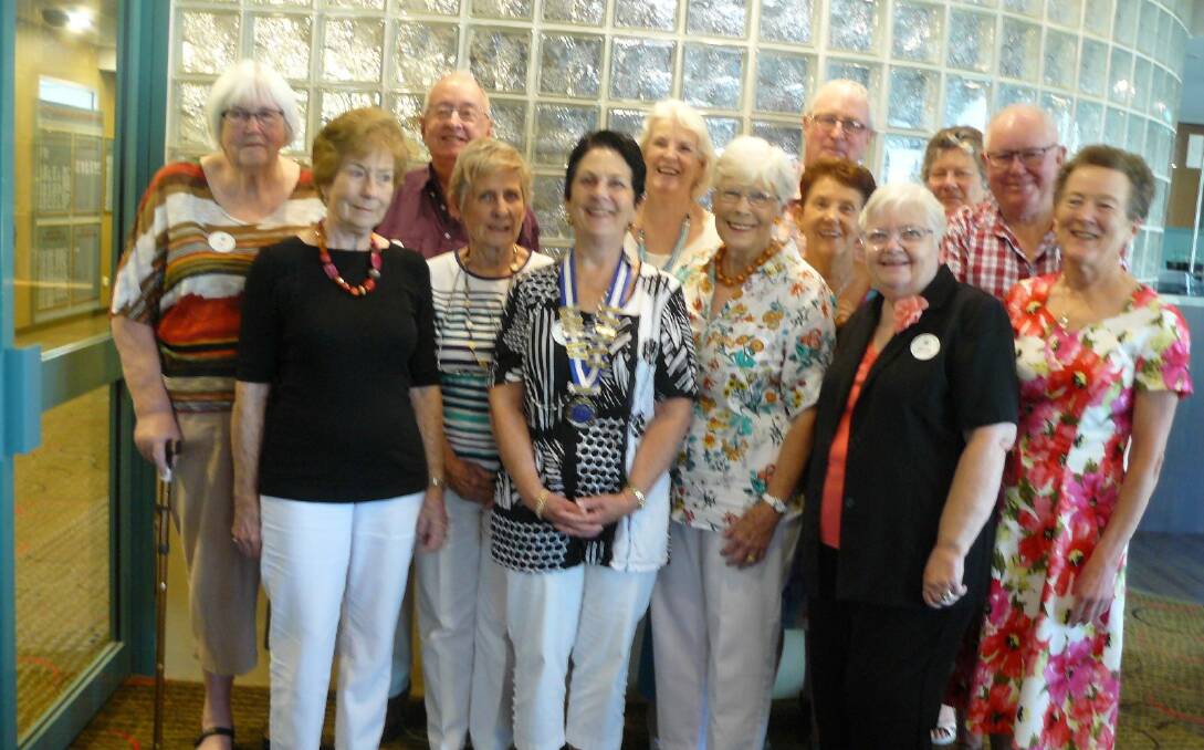 The 2018-19 Nambucca River Combined Probus Club President, Jenny Hurley, (center front) surrounded by her committee. Photo:Helen Kirkpatrick.