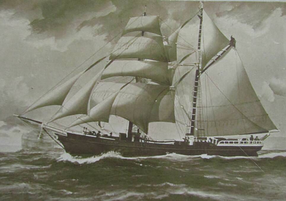 The sailing ship 'Eliza Allan' was built at Nambucca by Mathias Holm for James Henry Allan, a farmer and was launched in 1879. This is a photocopy of a painting of the locally built ship, but volunteers at Nambucca Headland Museum are appealing for any information regarding the whereabouts of the original painting.