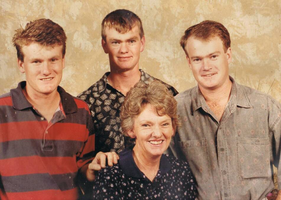 Jan with her sons. She loved her sons and always spoke of all three with pride.