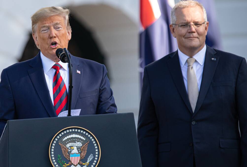 Defending the indefensible: Prime Minister Scott Morrison is following the lead of US President Donald Trump in his handling of the sports rorts affair. Photo: Aaron Schwartz, Shutterstock.com