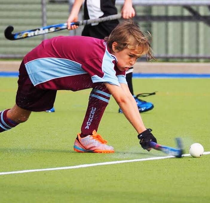 One of the four Urunga Hockey players aiming for selection: Steele Jackwitz in action