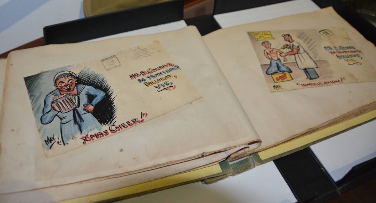 THE MAX COWARD COLLECTION: Three hundred highly-decorated envelopes by World War One soldier and artist Max Coward. Photos: UTE SCHULENBERG 