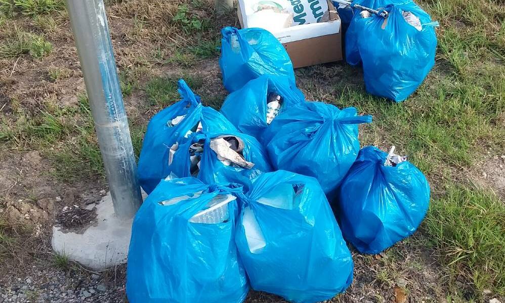 A sample of what was collected in just over one hour at the Nambucca Heads interchange during last year's Clean Up Australia Day