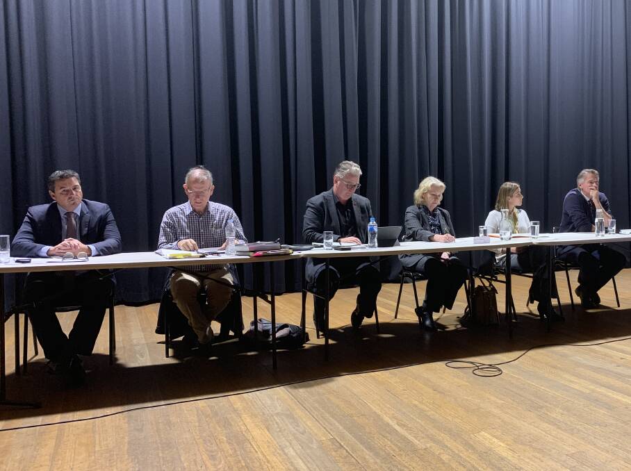 ELECTION FORUM: In Bellingen on Tuesday. Candidates from left, Patrick Conaghan, Alexander Stewart, Andrew Woodward, Kellie Pearce, Lauren Edwards, Rob Oakeshott. Absent: Allan Green (Independent) and Ruth Meads (Christian Democratic Party - Fred Nile Group)