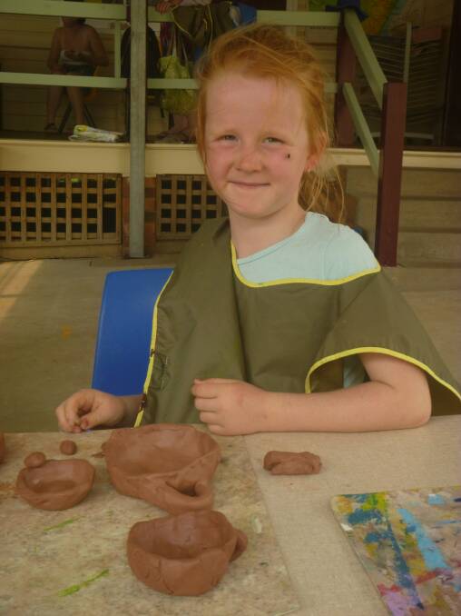 Alexis Hogg enjoying some clay work