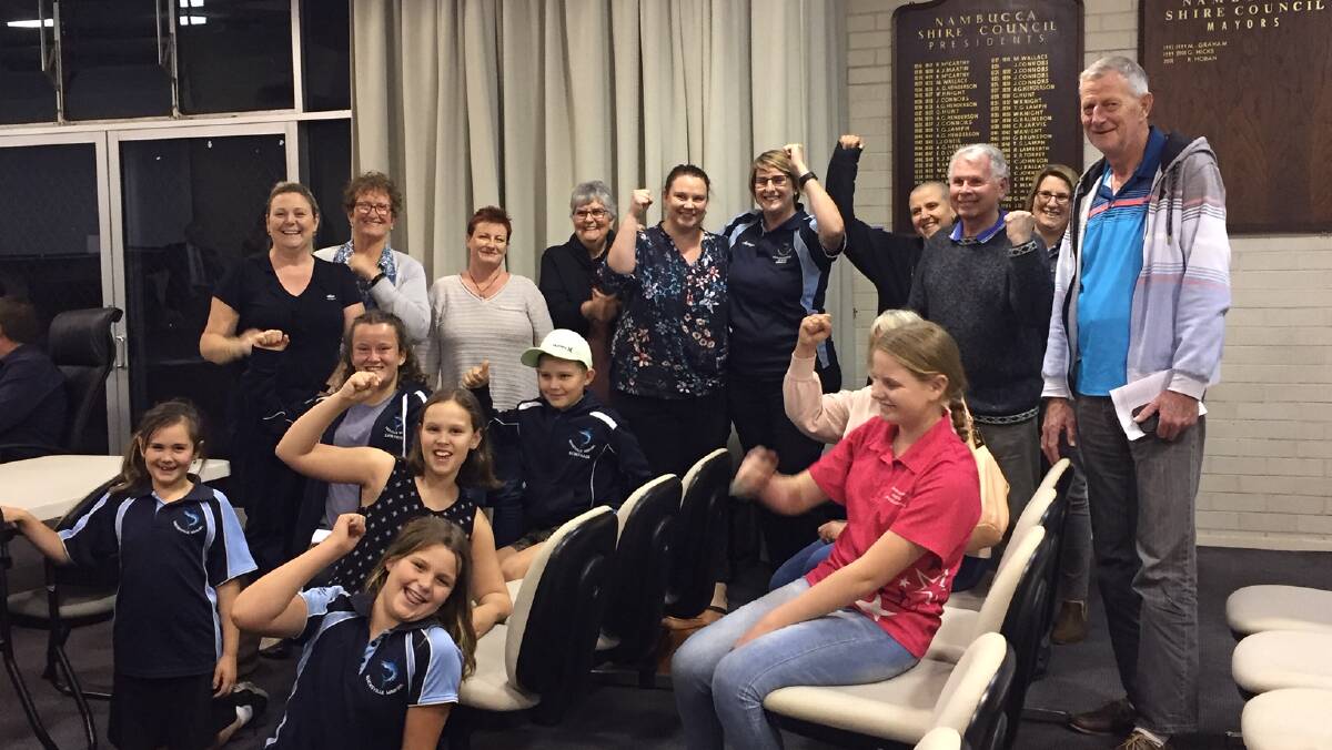 OFF THE BLOCKS: Macksville Pool supporters cheer the council's decision to apply for funding to heat the facility