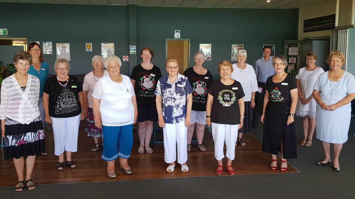 Macksville Health Campus Community & Allied Health Manager Andrew Bailey (back) with the hardworking members of the Nambucca Valley Cancer Support Group, led by President Irene Rowsell (front centre).