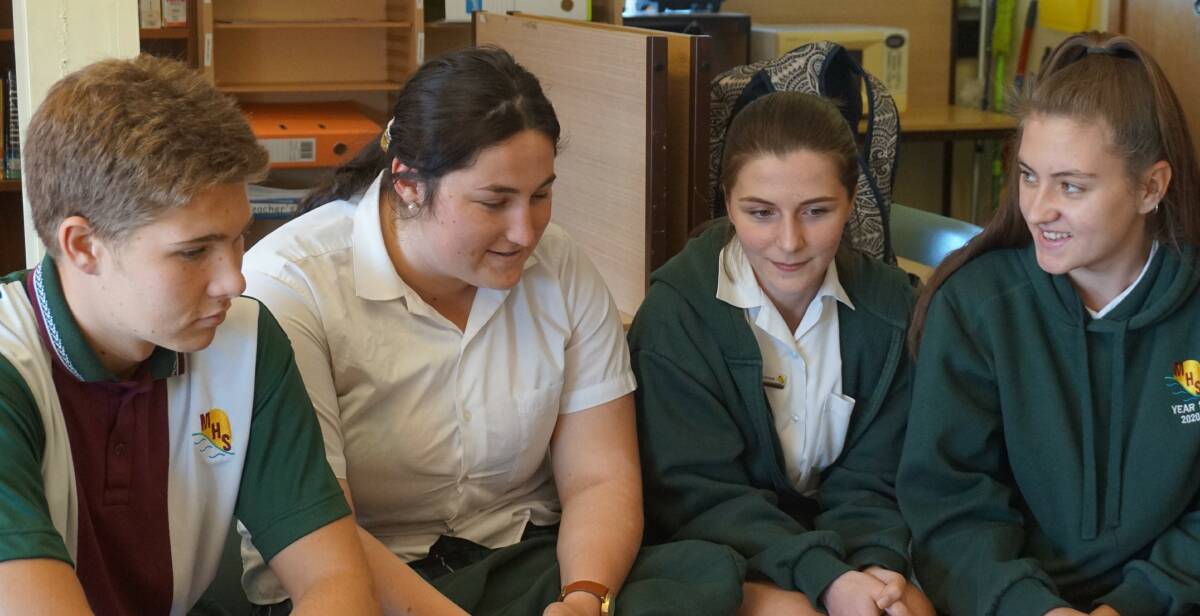 FEELING THEIR WAY INTO THE FUTURE: Macksville High students Solomon Hill, Elouise Ennis, Annalise Robertson and Taylor Adair